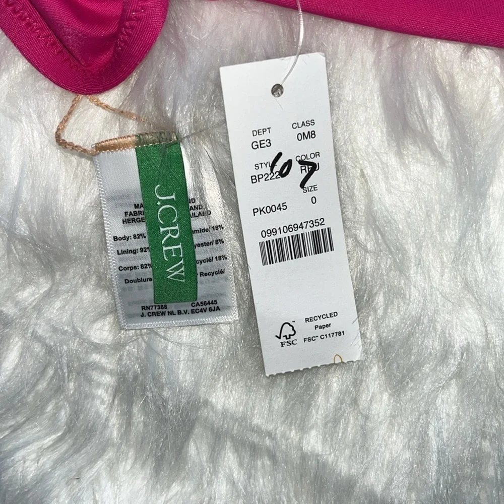 🆕 J Crew Pink Ruched Ruffle One Piece Swimsuit Size 0